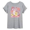 thumbnail image 1 of Pokémon - Valentine Florals Pikachu Sylveon - Women's Oversized Graphic T-Shirt, 1 of 4