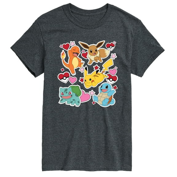 Pokémon - Valentine's Day Heart Sticker - Men's Short Sleeve Graphic T-Shirt