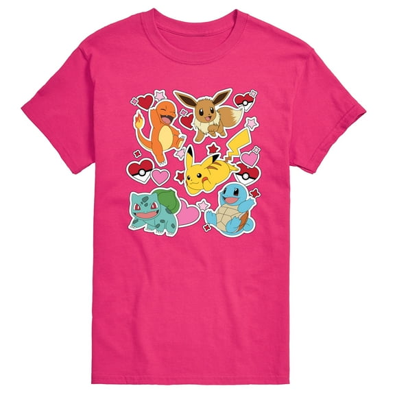 Pokémon - Valentine's Day Heart Sticker - Men's Short Sleeve Graphic T-Shirt