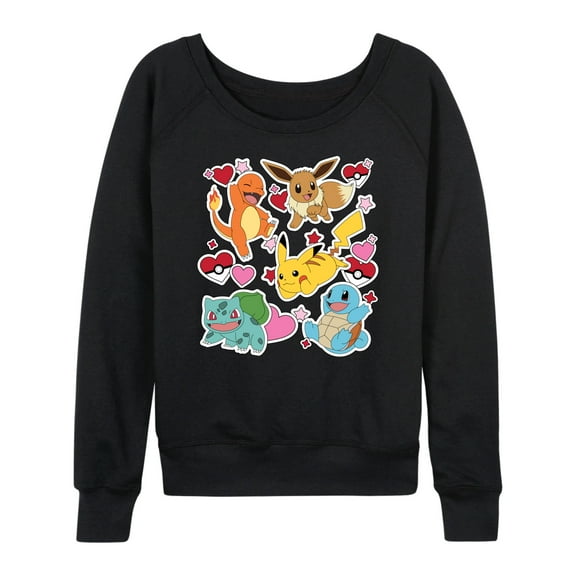 Pokémon - Valentine's Day Heart Sticker - Women's French Terry Long Sleeve Shirt
