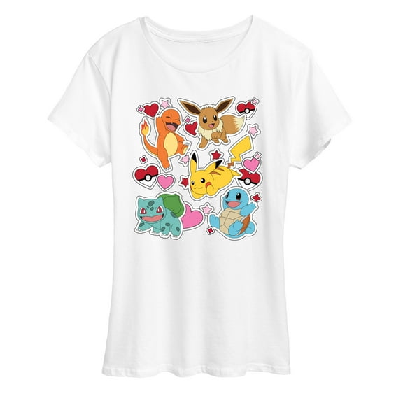 Pokémon - Valentine's Day Heart Sticker - Women's Short Sleeve Graphic T-Shirt