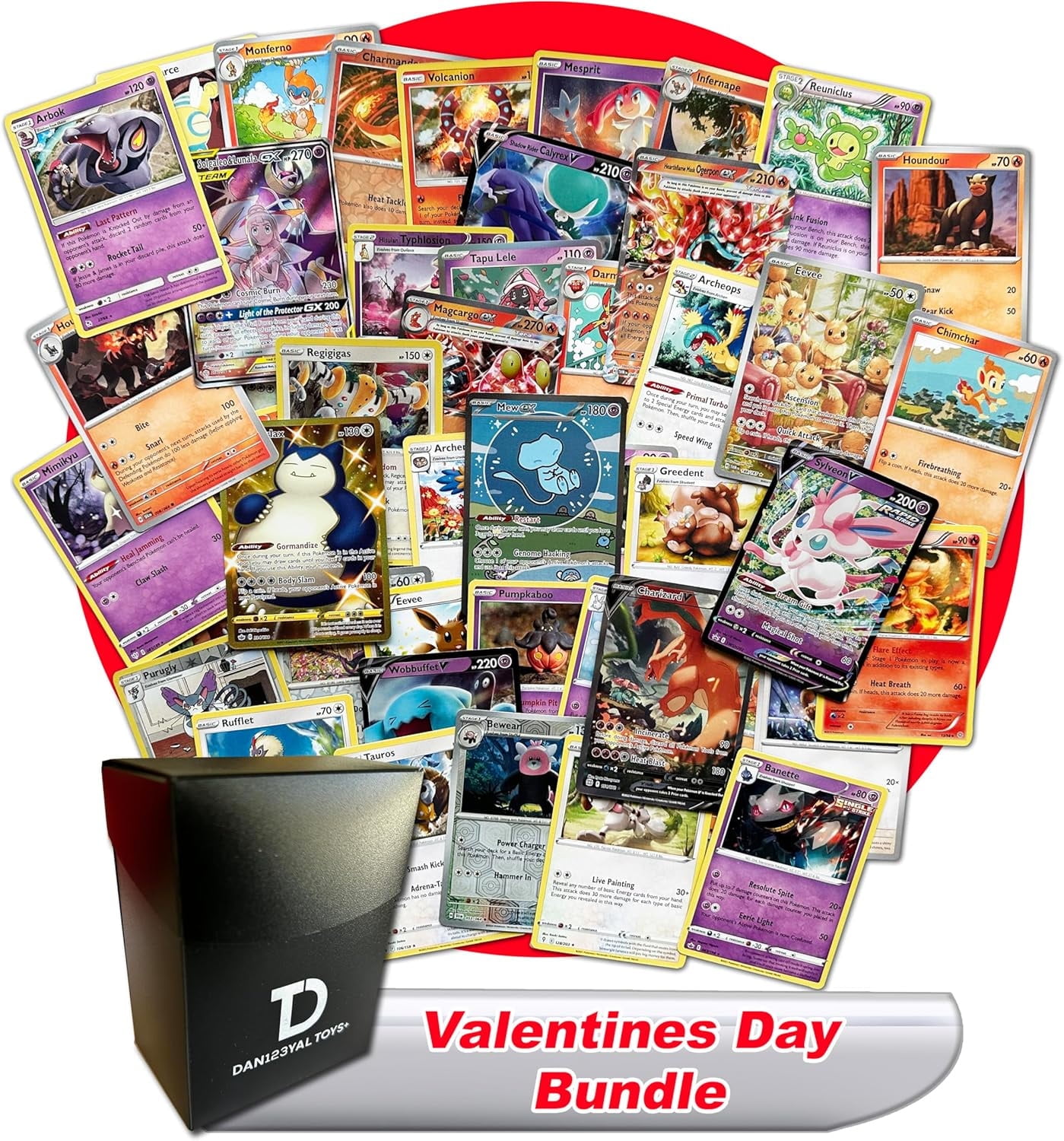 Pokmon Valentine's Day TCG Random Assortment Bundle || Guaranteed Fire,  Psychic, or Colorless Ultra Rare + 20 Random Fire, Psychic, or Colorless  Type Cards + Dan123yal Deck Box - Walmart.com