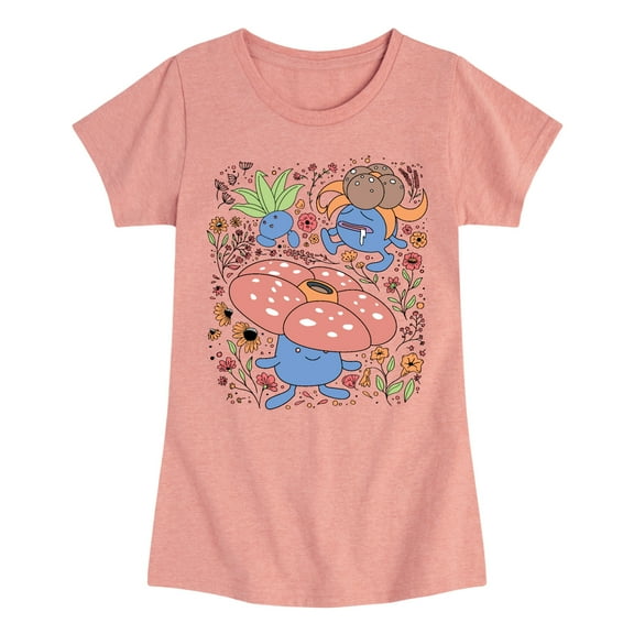 Pokémon - Vileplum Family - Girls Youth Fitted Short Sleeve T-Shirt