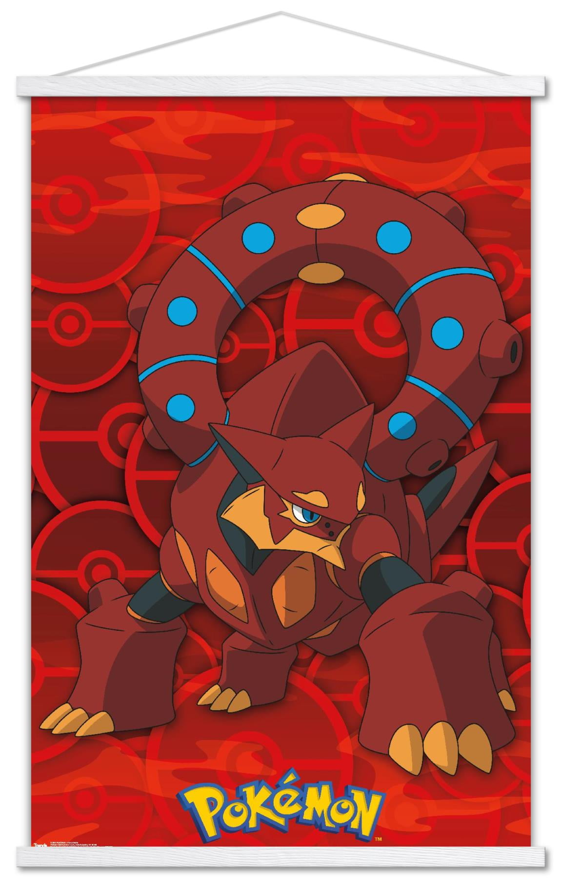Pok mon Volcanion Wall Poster with Wooden Magnetic Frame 22.375