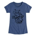 thumbnail image 1 of Pokémon - Wagara Pikachu Eevee Group - Girls Fitted Short Sleeve T-Shirt, 1 of 6