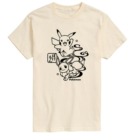 Pokémon - Wagara Pikachu and Eevee - Men's Short Sleeve Graphic T-Shirt