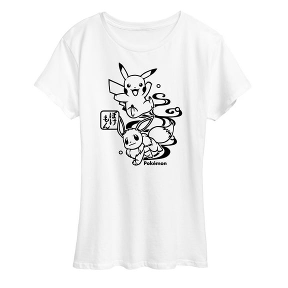 Pokémon - Wagara Pikachu and Eevee - Women's Short Sleeve Graphic T-Shirt