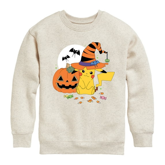 Pokémon - Witch Pikachu With Candy - Toddler & Youth Crewneck Fleece Sweatshirt