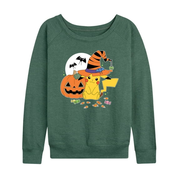 Pokémon - Witch Pikachu With Candy - Women's Lightweight French Terry Long Sleeve Shirt