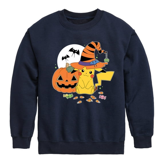Pokémon - Witch Pikachu With Candy - Youth Crewneck Fleece Sweatshirt