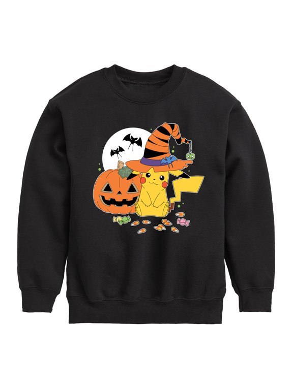 Pokémon - Witch Pikachu With Candy Boys' Graphic Long Sleeve Fleece Sweatshirt