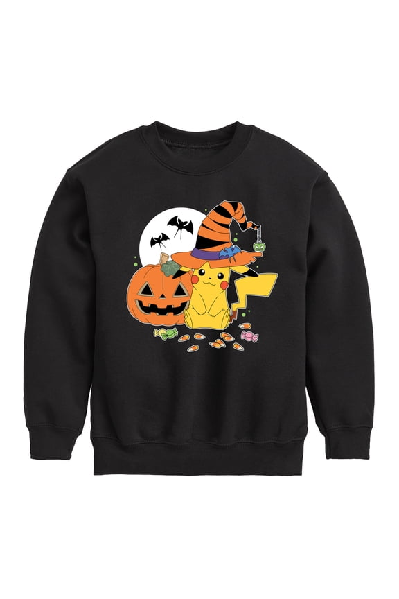 Pokémon - Witch Pikachu With Candy - Youth Crewneck Fleece Sweatshirt