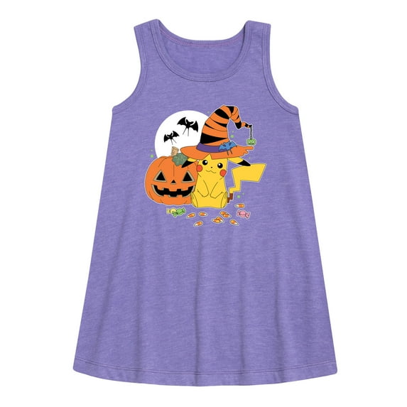 Pokémon - Witch Pikachu With Candy - Youth Girls A-line Dress