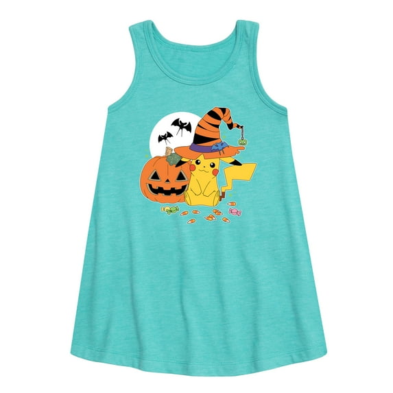Pokémon - Witch Pikachu With Candy - Youth Girls A-line Dress