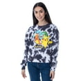 thumbnail image 1 of Pokémon Women's Pikachu Bulbasaur Charmander Squirtle Cropped Tie-Dye Shirt Long Sleeve Pullover Top, 1 of 5