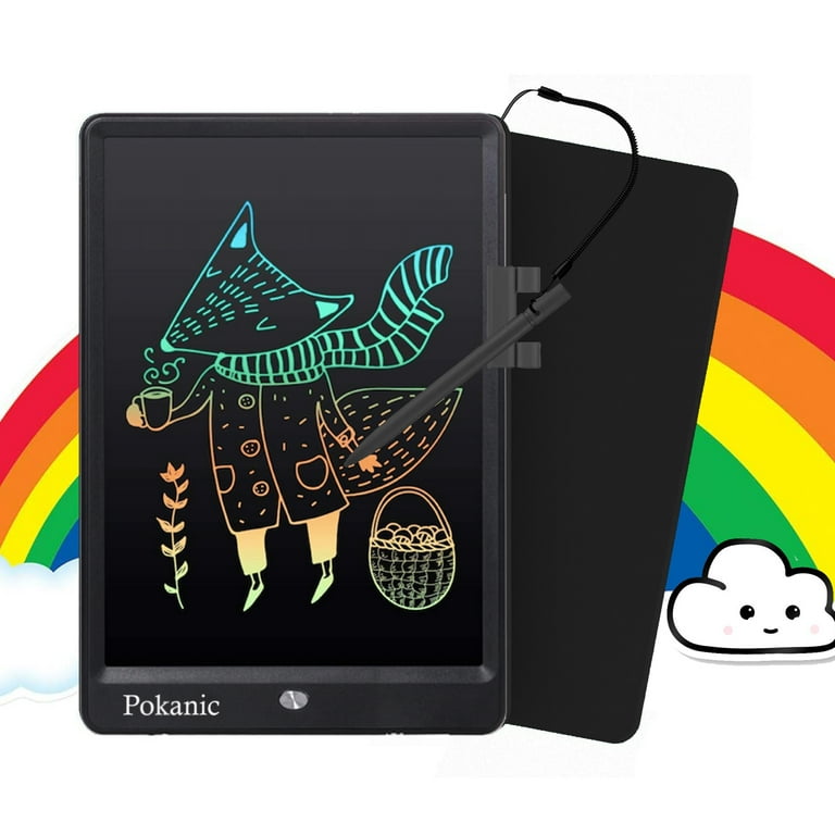 Pokanic Colorful LCD Pad Drawing Tablet Learning and Educational Writing  Board Erasable Reusable Toy Magic Doodle for Kids Children Student Teacher