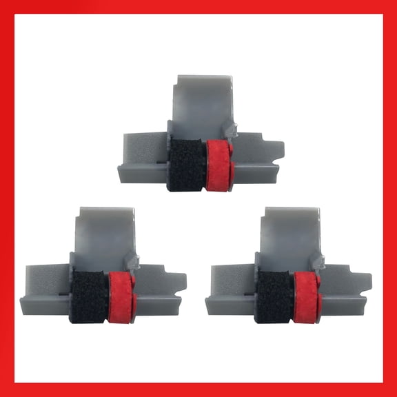 Pokanic IR-40T, IR40T Black and Red Ink Roller x 3 Pack Ribbon Cartridge Replacement Compatible with Canon P23-DH V, Casio HR-100TM, HR-150TM, Sharp EL-1750V, EL-1801V, Citizen Calculator (3 Pack)