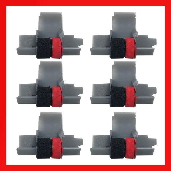 Pokanic IR-40T, IR40T Black and Red Ink Roller x 6 Pack Ribbon Cartridge Replacement Compatible with Canon P23-DH V, Casio HR-100TM, HR-150TM, Sharp EL-1750V, EL-1801V, Citizen Calculator (6 Pack)