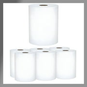 Pokanic Eco-Friendly Hand Towels, 6 Rolls, White, 8 Inch x 350 Ft, 1-Ply, Sustainable, 100% Recycled Fiber