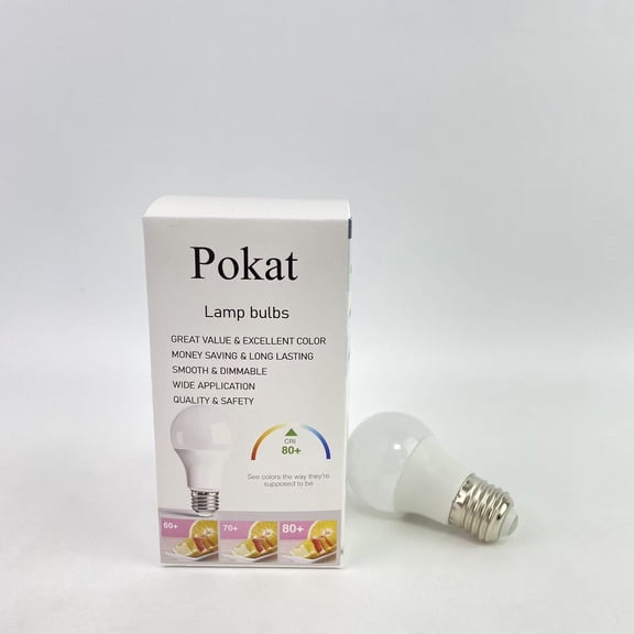 Pokat Lamp bulbs, Electric Smart Light Bulbs with RGB Color Changing and Tunable White, 2.4Ghz WiFi Light Bulbs, No Hub Needed,Dimmable 60 Watt = LED 9W