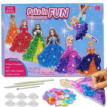 Poke- In Art Kit for Kids Toys for Children Fun Creative Princesses for Girls Birthday Gifts for 3 -12 Year Old Boy DIY Cute Pretty Princess Game Create Mess Free Projects (Princesses)