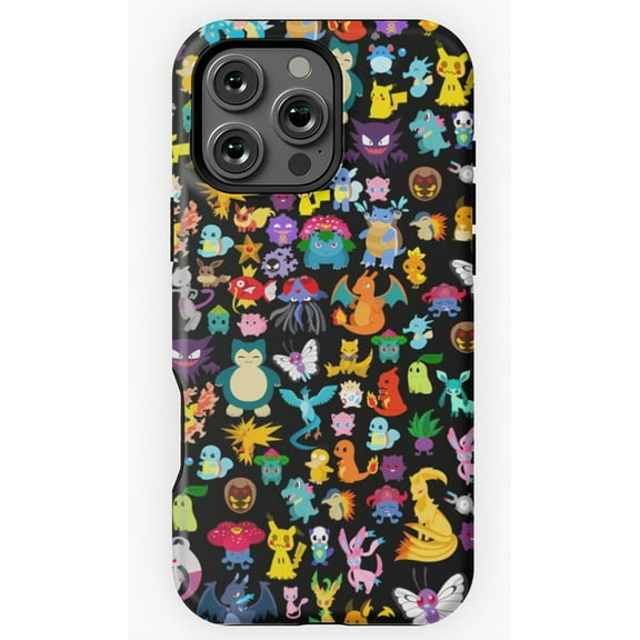 Poke Collection Gaming Inspired Cartoon Phone Case for iPhone 16 15 14 13 12 11 Pro Max