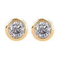 thumbnail image 1 of Poke Free Luxuriant Lab Grown Diamond G-H SI 0.50 ctw Solitaire Stud Earrings in 18K Vermeil Yellow Gold Over Sterling Silver, 1 of 10