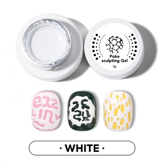 Poke Gel Nail Polish with Professional Poke Base Gels Multifunctional Lace Painting Gel for Nail Art Design with Wooden Nail Stick Drawing Letter Wave Painting Flower Lace