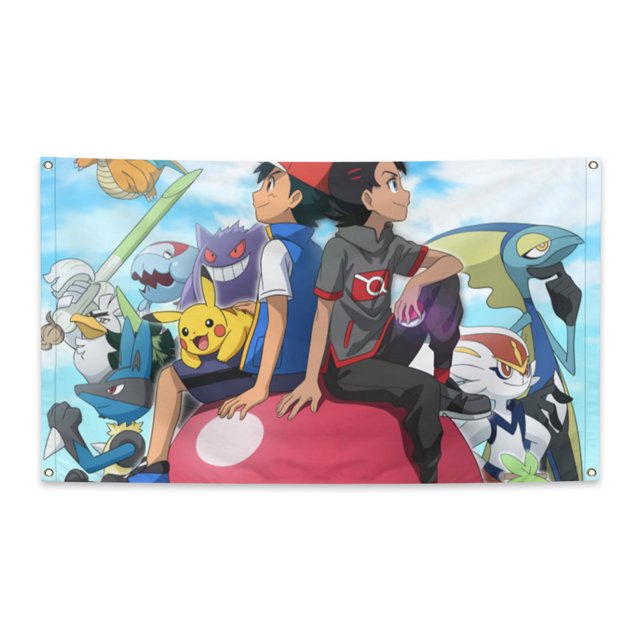 Poke×mon Anime 3×4 ft Face Flag Vivid Color and Fade proof Canvas