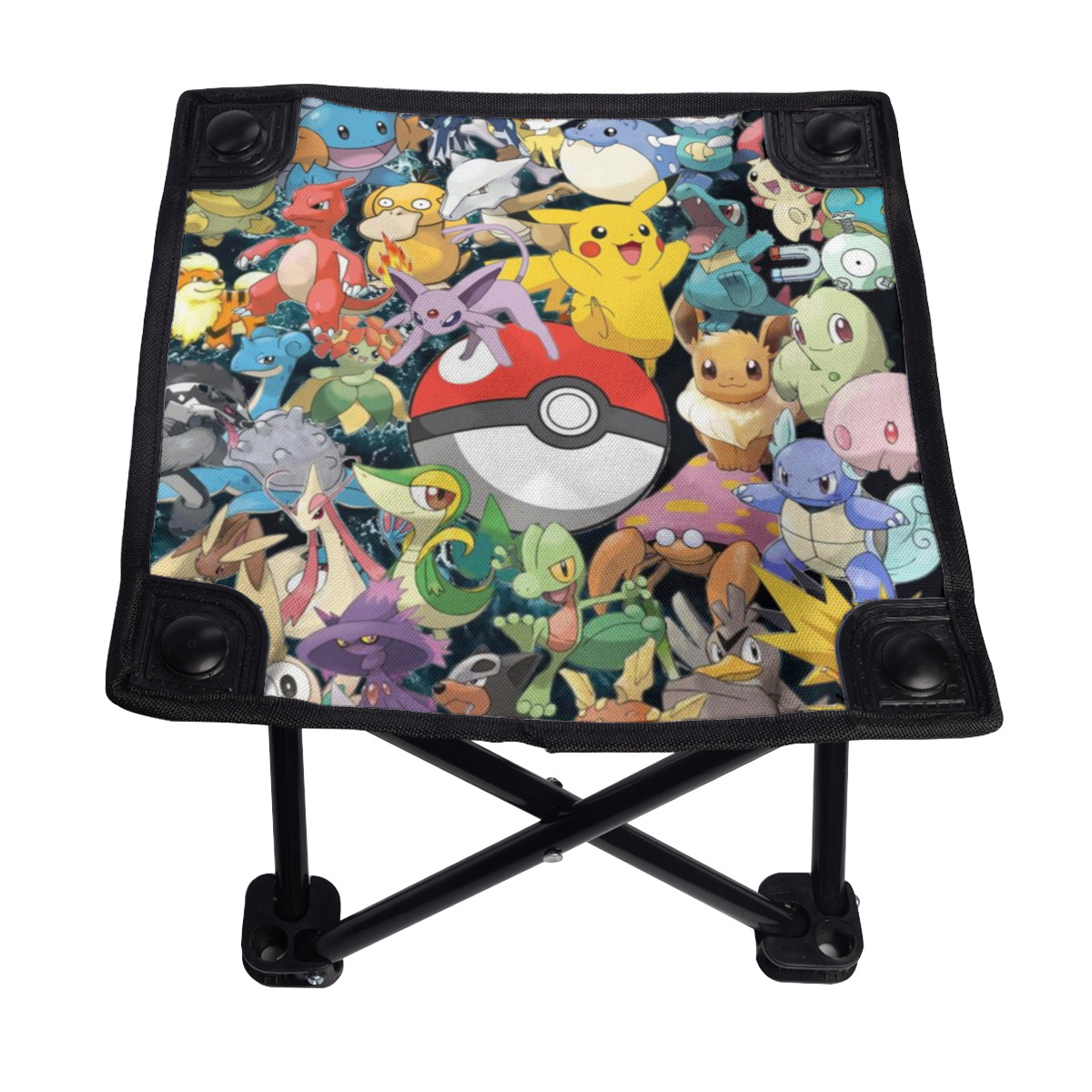 Pokemon Anime Portable Folding Camping Stool Outdoor Camping Lightweight Small Chair Suitable for Fishing, Hiking, Gardening and Beach, Picnic.