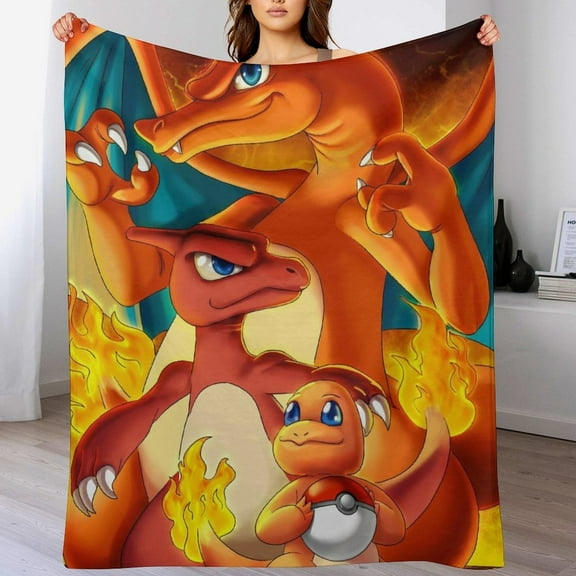 Poke-mon Charizard Blanket Super Soft Throw Blanket Lightweight Blanket for Men Women Friend Family Warm Throw Blankets for Couch Sofa Bed Birthday Christmas Fathers Day Gift