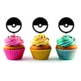 thumbnail image 1 of Pokeball #2 Silhouette Acrylic Cupcake Toppers 12 PCS, 1 of 1