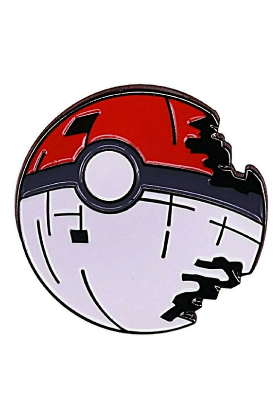 Pokeball Death Star 1 Inches in Diameter Enamel Metal Pin