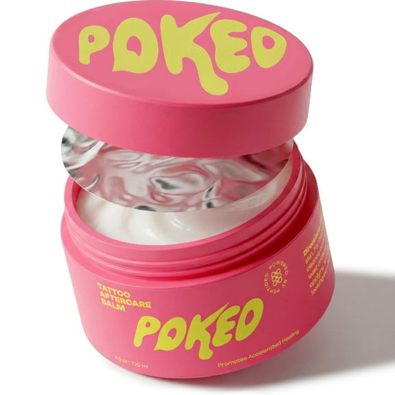 Poked Tattoo Aftercare Balm with Soothing Botanicals and Powered by Peptides (3.5 Oz)