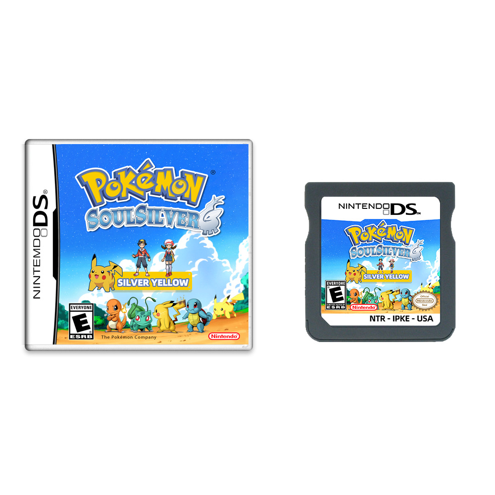 Pokeemon Silver Yellow Version Games Cartridges for NDS 3DS DSI DS