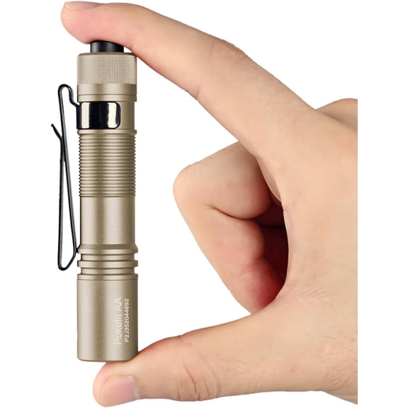 Pokelit AA Rechargeable Mini with Clip, 1000 High Lumens Pocket EDC , Super Bright Small , Led Flash Light for Camping, Hiking, Everyday Use, Cool White Light