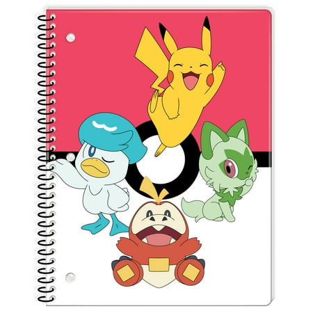 Pokemon 1-Subject Spiral Notebook, Wide Ruled, 80 Sheets, for Students