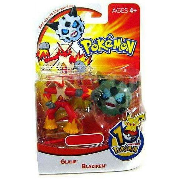 Pokemon 10th Anniversary Fire Type vs. Ice Type Pack Mini Figure 2-Pack