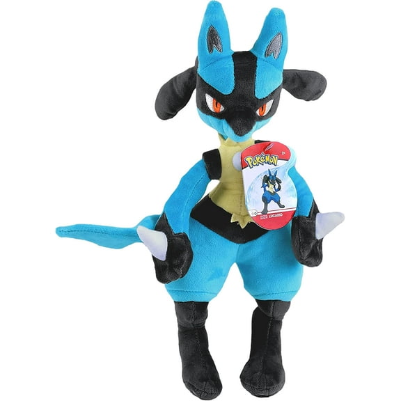 Pokemon 12" Large Lucario Plush - Officially Licensed - Generation IV Figure - Soft Stuffed Animal Toy - Gift for Kids, Boys, Girls - 2+