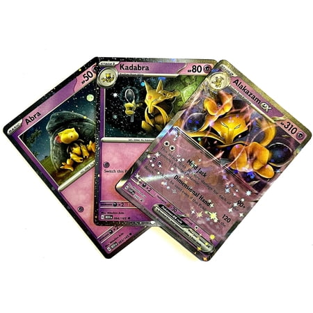 Pokemon 151 Abra, Kadabra & Alakazam Set of 3 Foil Promo Single Cards