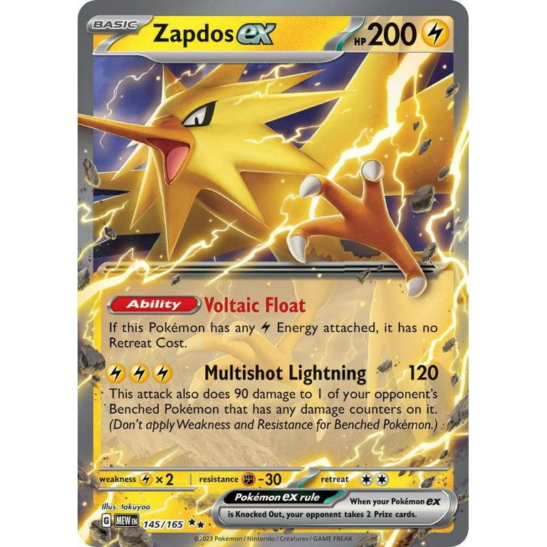 Pokemon 151 Double Rare Zapdos ex #145 - Walmart.com