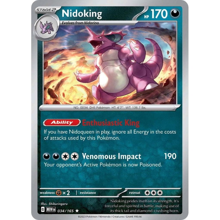 rare nidoking card Pokemon 151 Rare Nidoking #34