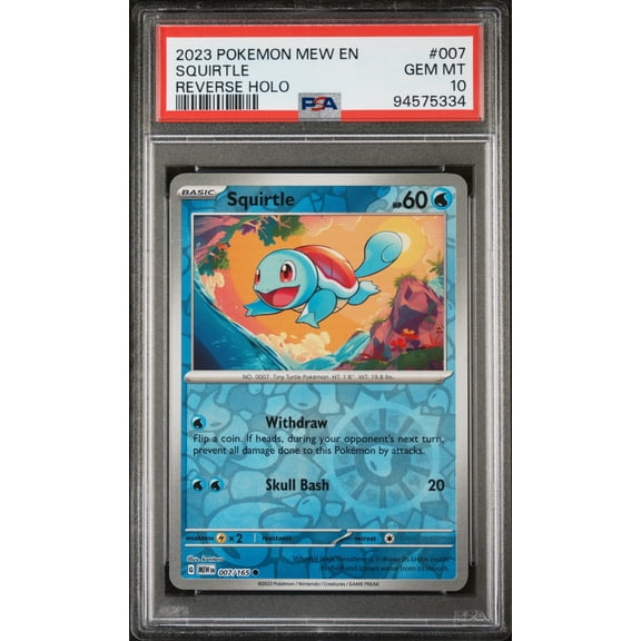 Pokemon 151 Squirtle Reverse Holo Common PSA 10 #007