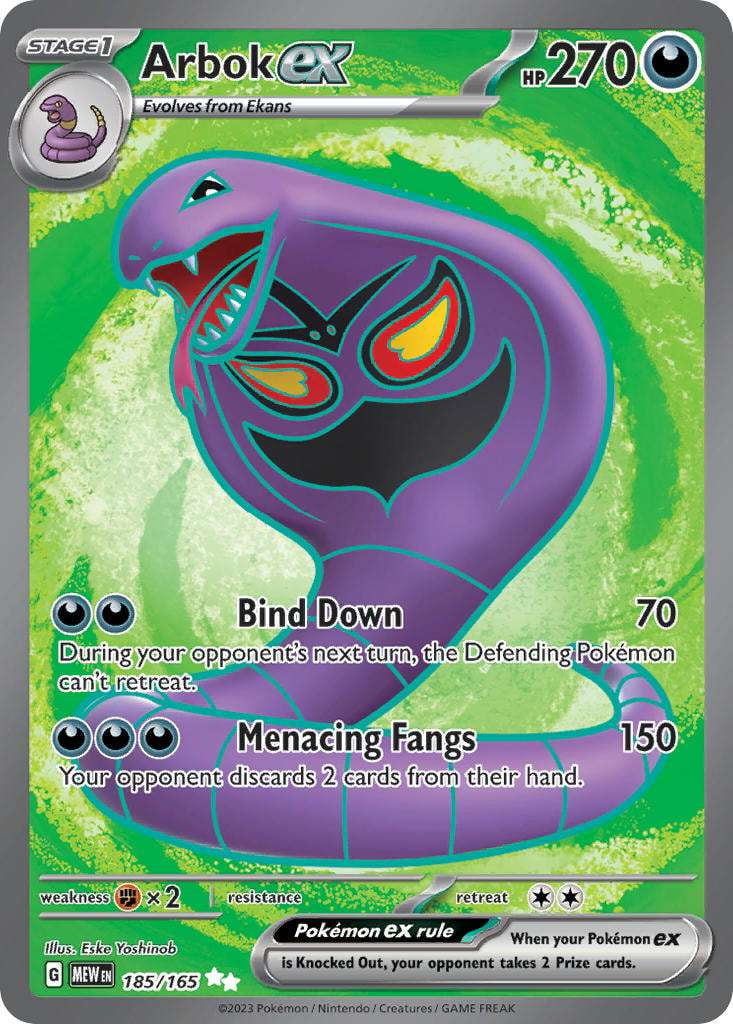 Pokemon 151 Ultra Rare Arbok ex #185
