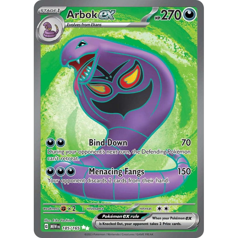 Pokemon 151 Ultra Rare Arbok ex #185 - Walmart.com