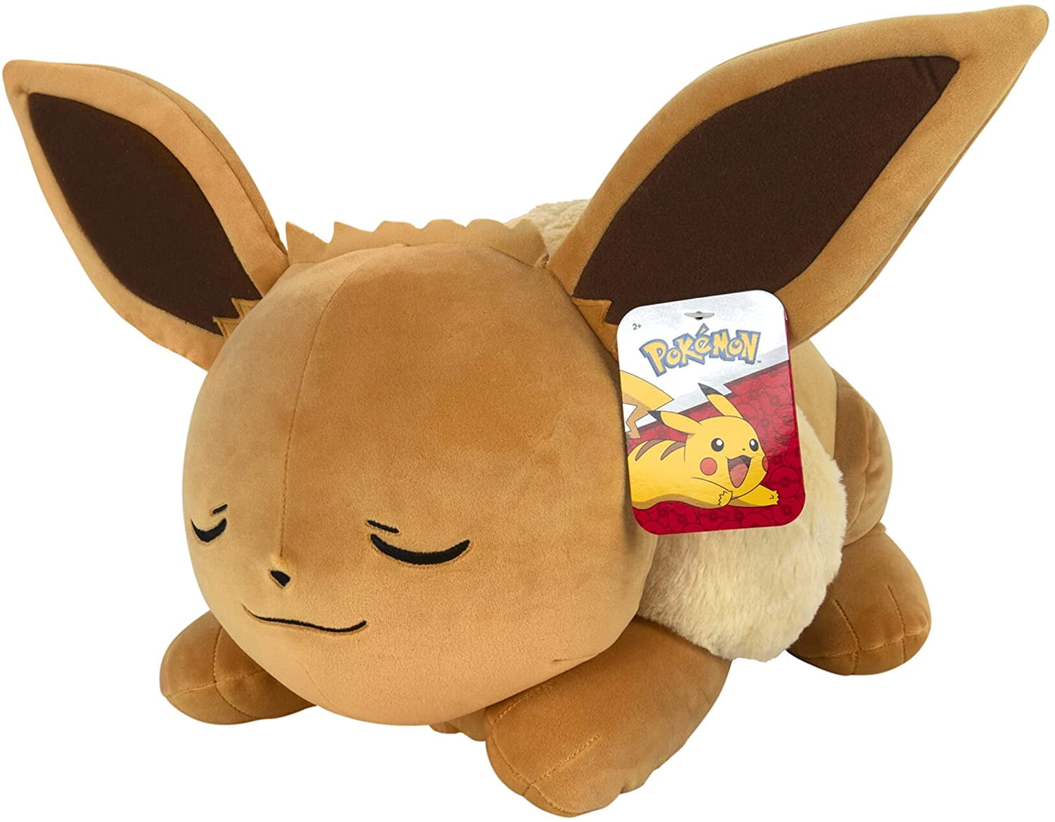 Pokemon 18 Plush Sleeping Eevee Cuddly Must Have for Pok mon Fans for Traveling Car Rides Nap Time and Play Time