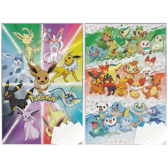 Pokemon - 2 Piece Gaming TV Show Poster Set (The Favorites - Eevee Evolution & First Partners) (Size: 24" x 36" each) (Laminated Posters & Strips)