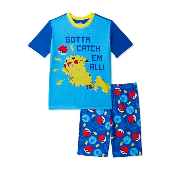 Pokemon 2-Piece Pajama Set for Boys, Graphic Print, Blue