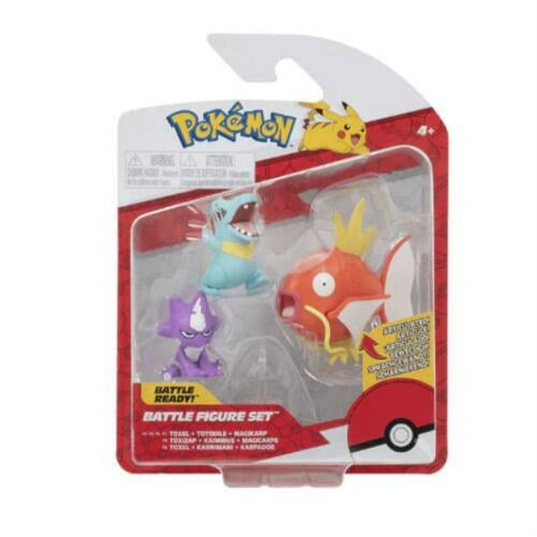 Pokemon 2-in Battle Action Figure 3 Pack - Totodile, Toxel, Magikarp 