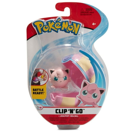Pokemon Clip ‘N’ Go Jigglypuff and Heal Ball - Includes 2 inch Battle Figure and Heal Ball Accessory